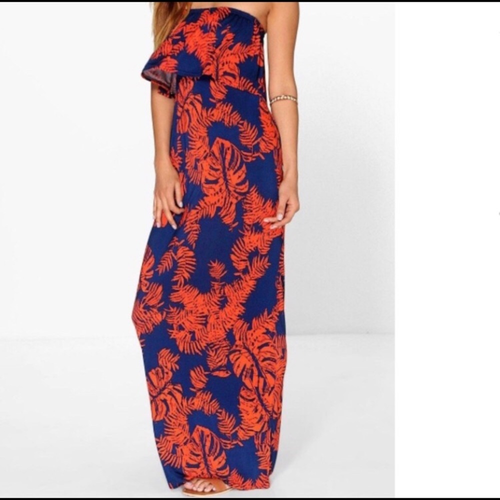 BooHoo floral maxi dress